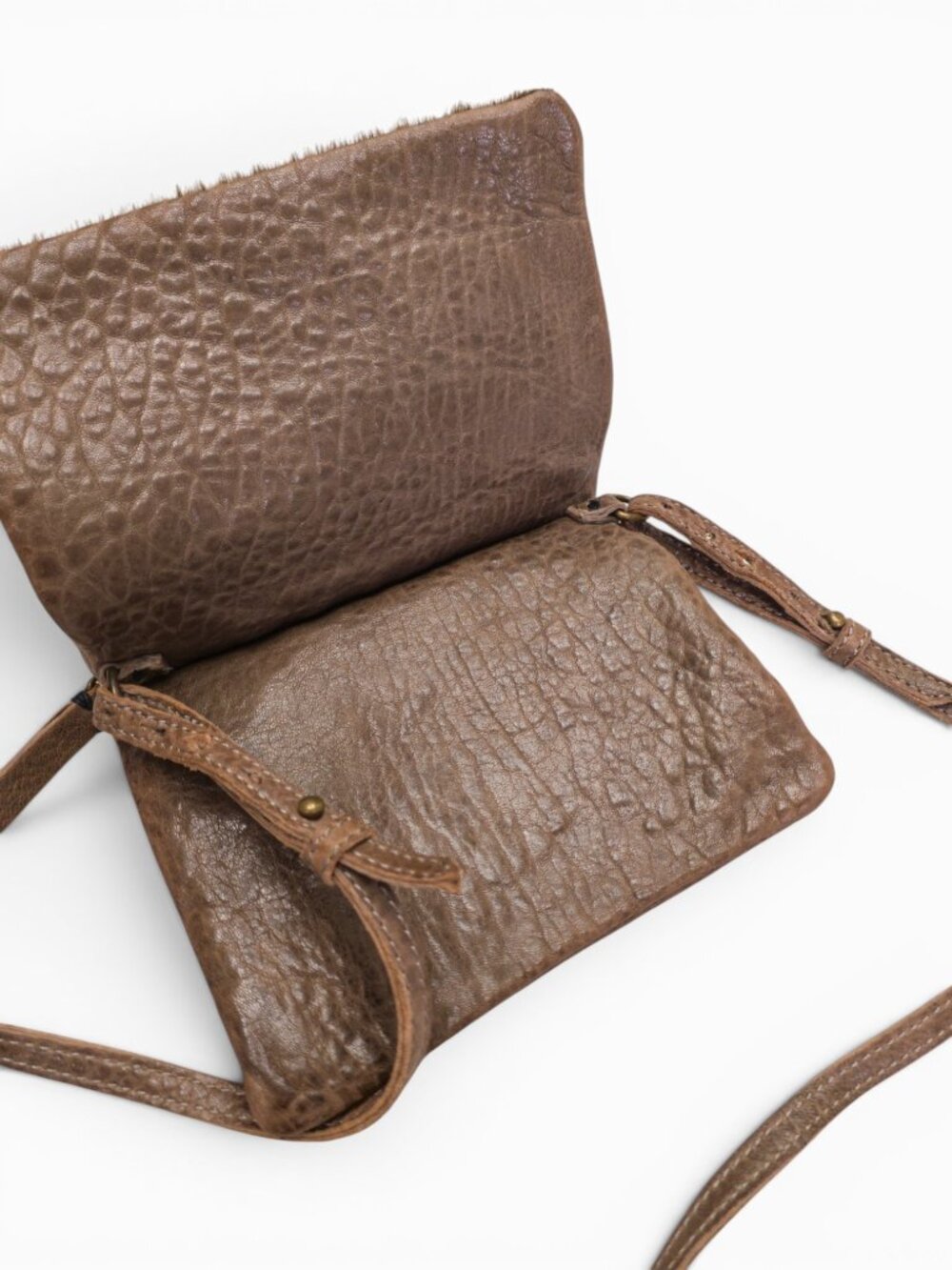 49 Square Miles Leather & Hair-On-Hide Crossbody, Dual-Pocket Design - Picture 7 of 15